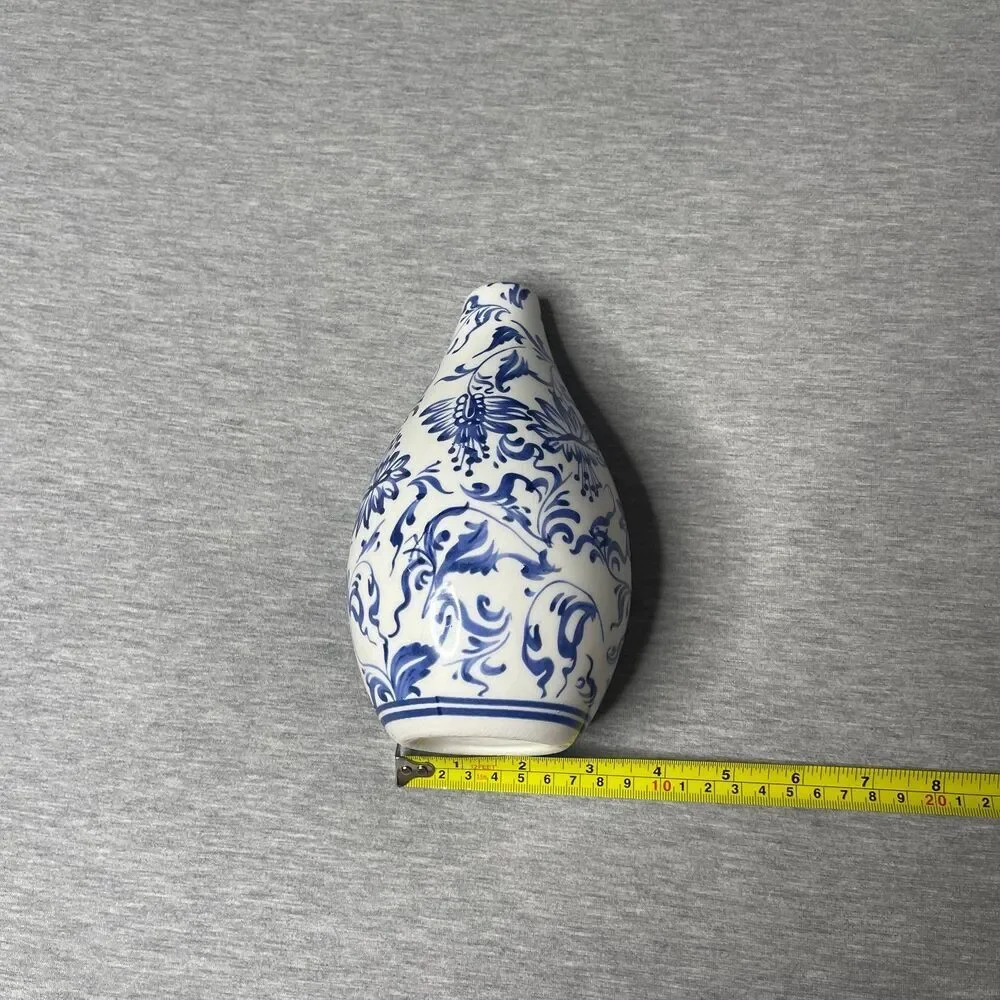 Target White & Blue 7.5” Round Portuguese Floral Ceramic Vase